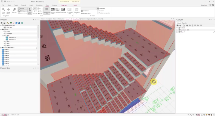 Display of measured values on individual steps