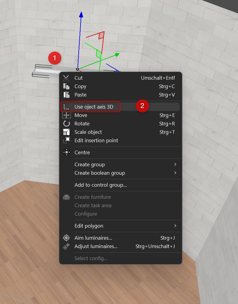 align objects to walls_use object axis