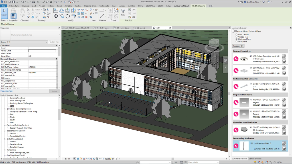 BIM planning with RELUX